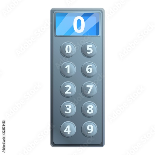 Elevator button panel icon. Cartoon of elevator button panel vector icon for web design isolated on white background