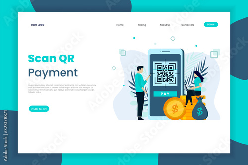 QR code scanning landing page for site. Scan QR code for payment and everything.
