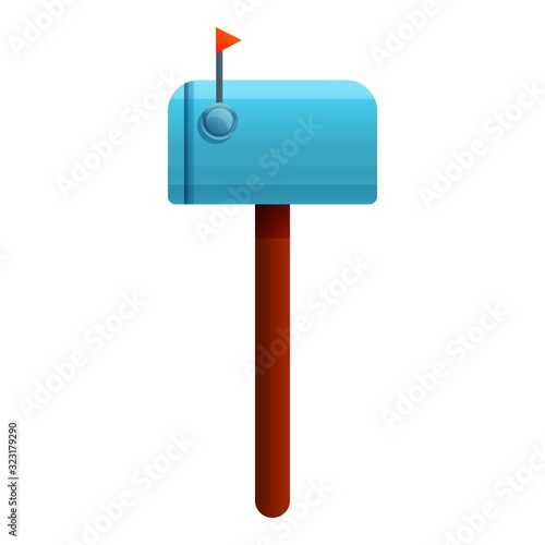 House mailbox icon. Cartoon of house mailbox vector icon for web design isolated on white background