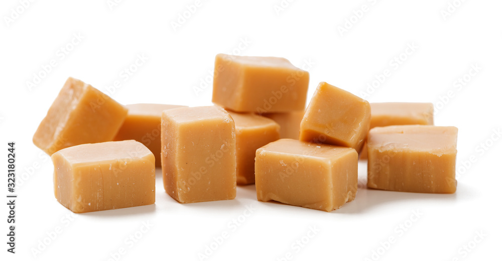 Caramel candies isolated on white background. Caramel candies isolated on white background.