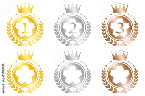 桜 ランキング アイコン セット 金銀銅 Stock Vector Adobe Stock