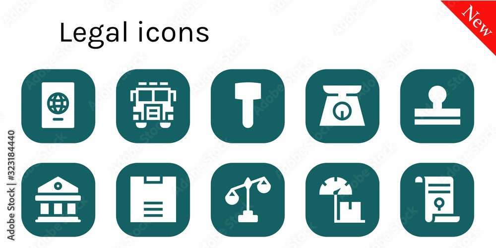 Modern Simple Set of legal Vector filled Icons