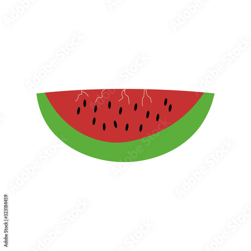 Watermelon on a white background. Vector illustration.