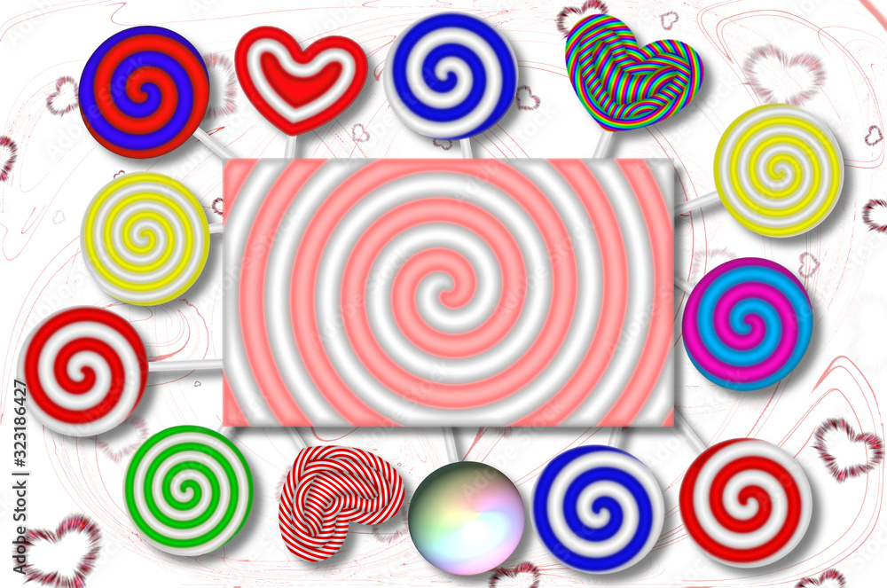 beautiful illustration of multi-colored candy on a light background beautiful illustration of multi-colored candy on a light background