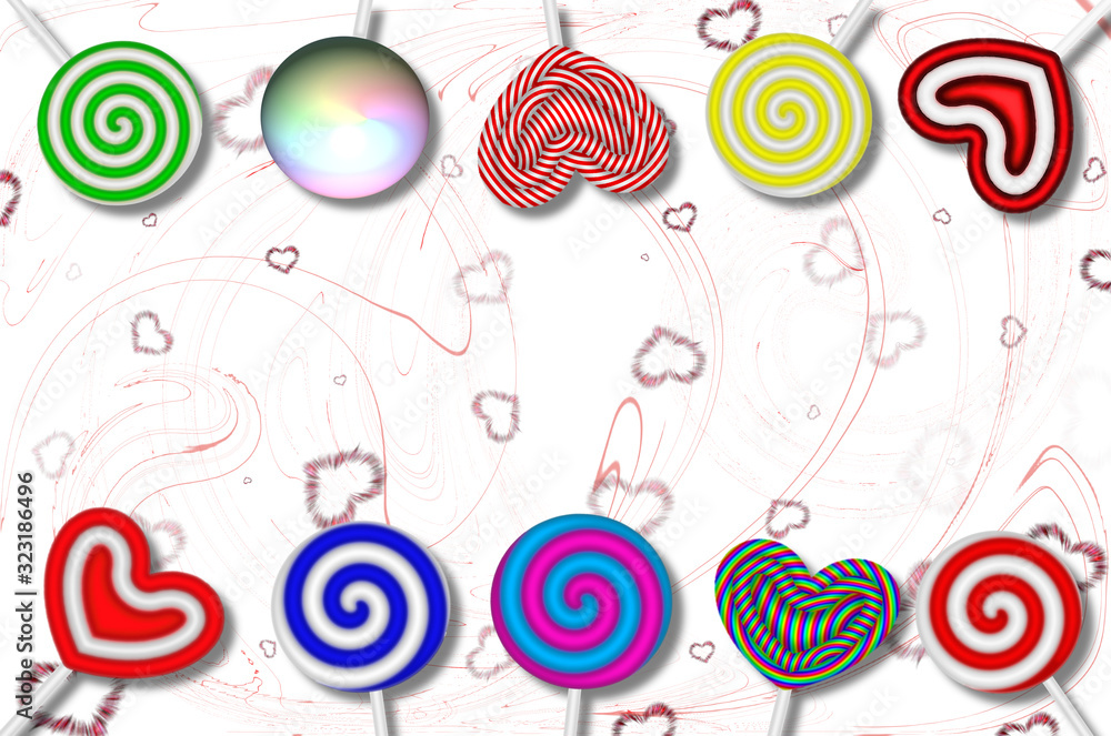 beautiful illustration of multi-colored candy on a light background beautiful illustration of multi-colored candy on a light background