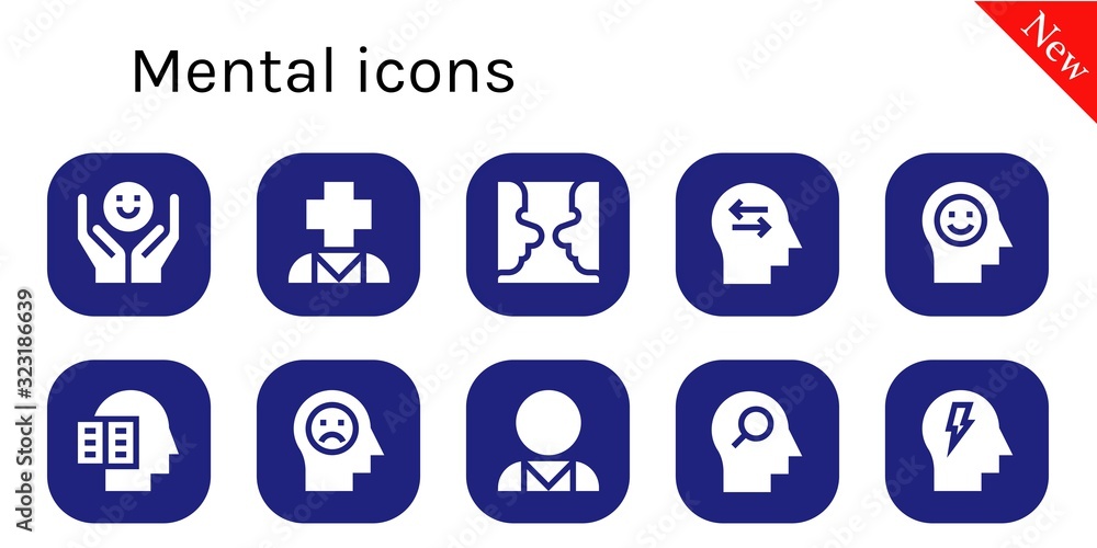 mental icon set