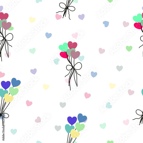 Wallpaper Mural Pattern of heart shape in bouquet varity pantone with white background for love issue and valentine day and for wallpaper, background, fabric textile, paper print business, kids clothes. Torontodigital.ca