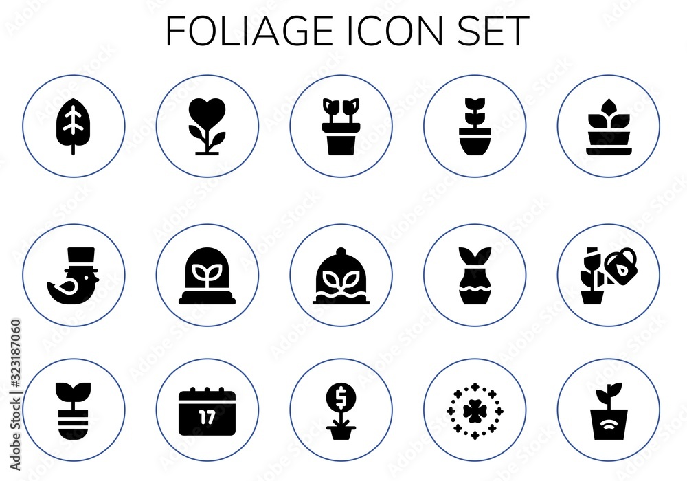 Modern Simple Set of foliage Vector filled Icons