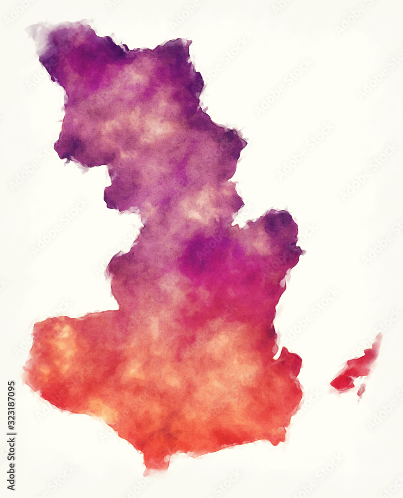 Pwani region watercolor map of Tanzania Pwani region watercolor map of Tanzania