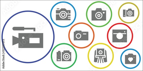 photocamera icon set