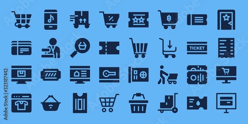 Modern Simple Set of purchase Vector filled Icons
