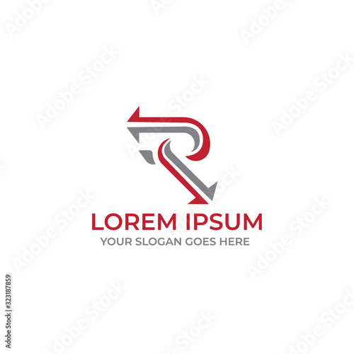 Letter R logo design template