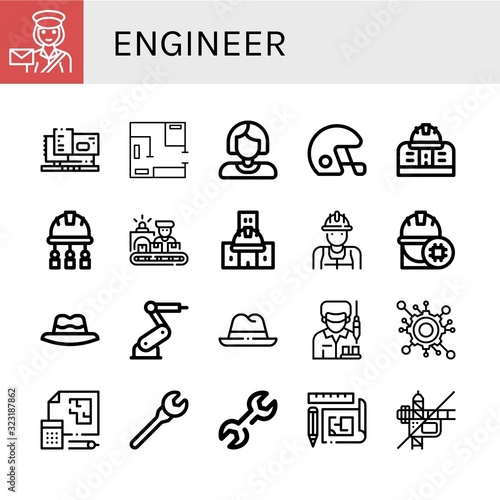 engineer icon set