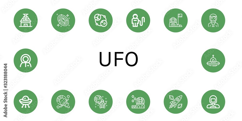 Set of ufo icons Set of ufo icons