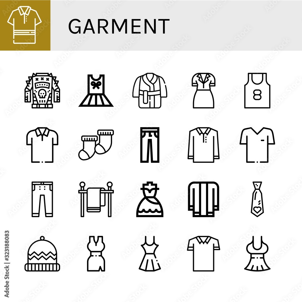garment simple icons set garment simple icons set