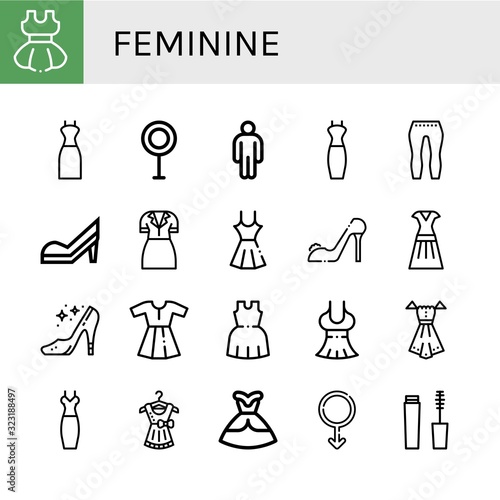 Set of feminine icons