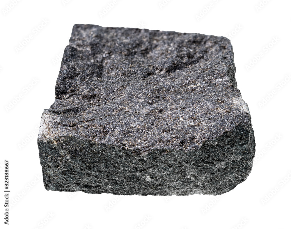 rough gabbro rock cutout on white rough gabbro rock cutout on white