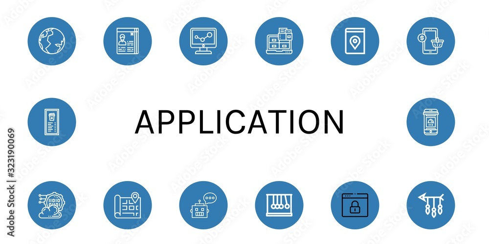 application simple icons set application simple icons set
