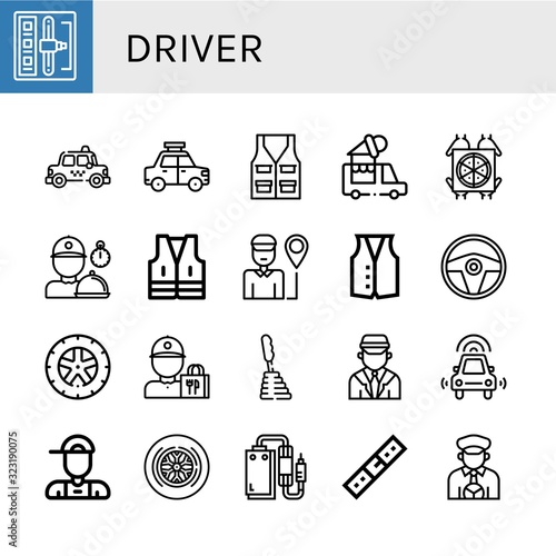 Set of driver icons