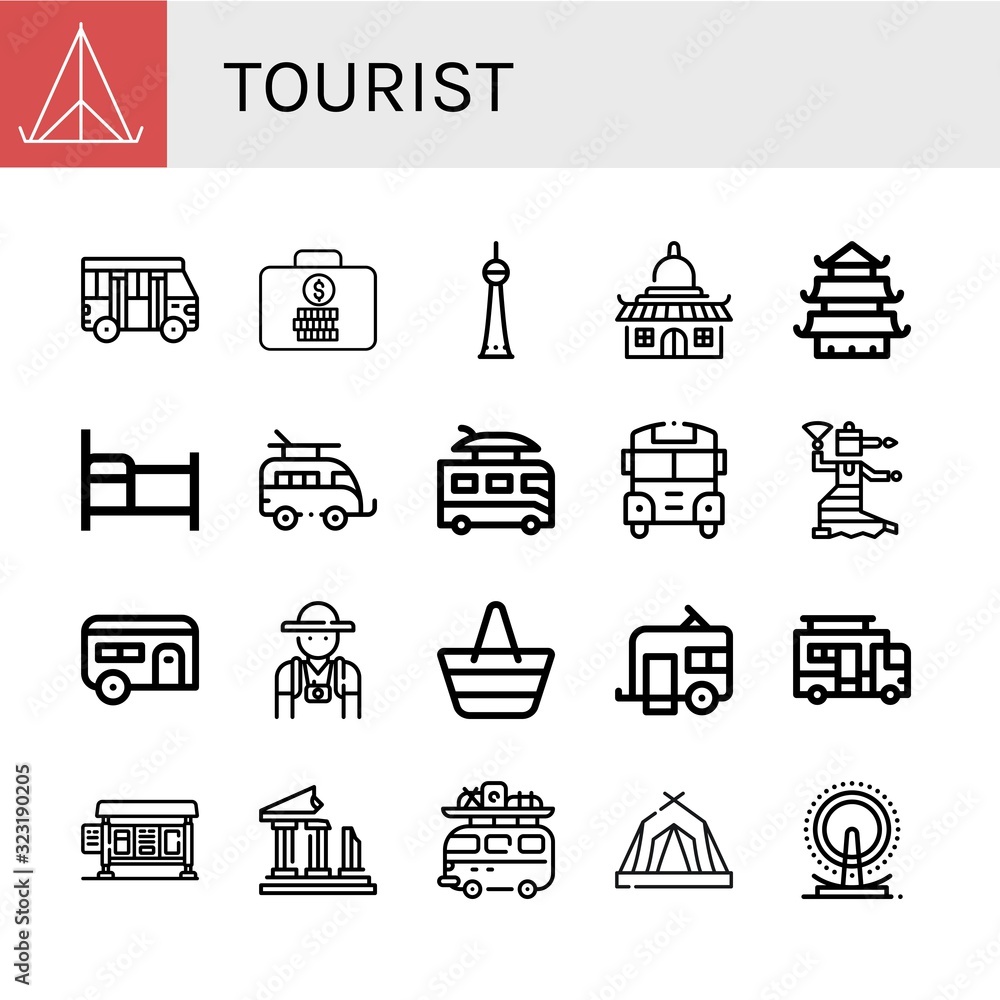 tourist icon set