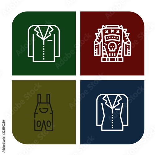 waistcoat icon set