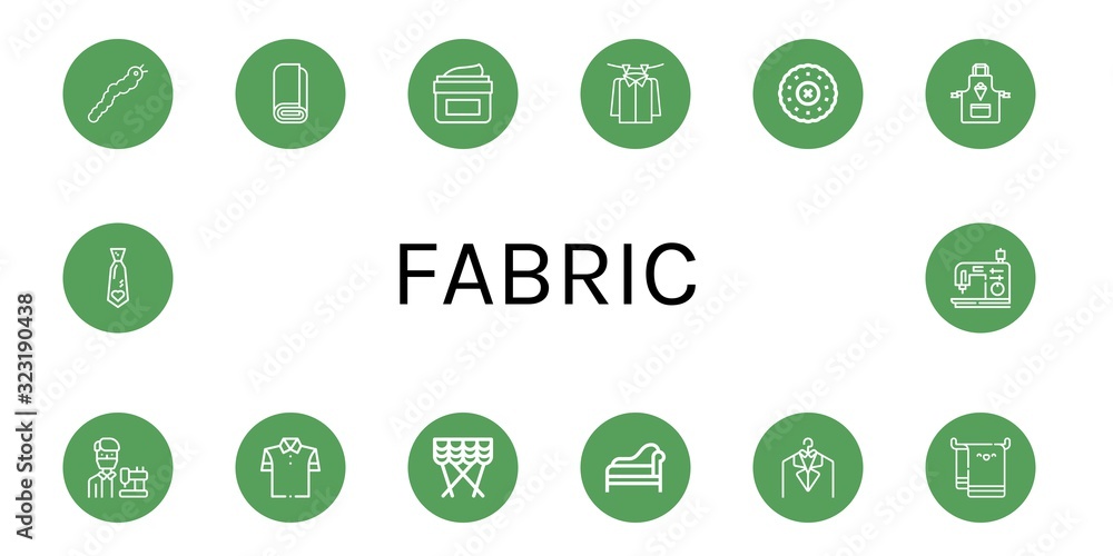 Set of fabric icons Set of fabric icons