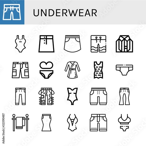 underwear icon set