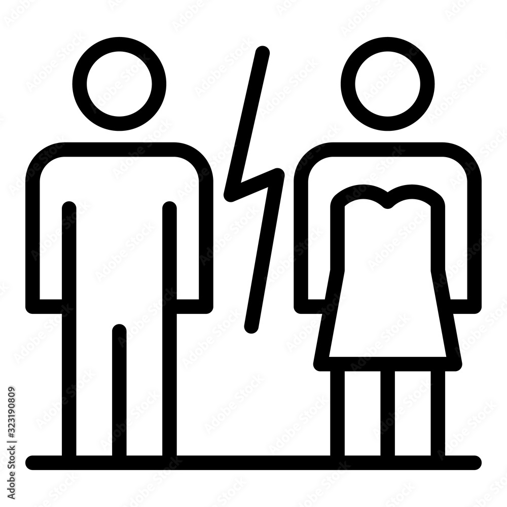 Modern family divorce icon. Outline modern family divorce vector icon for web design isolated on white background Modern family divorce icon. Outline modern family divorce vector icon for web design isolated on white background