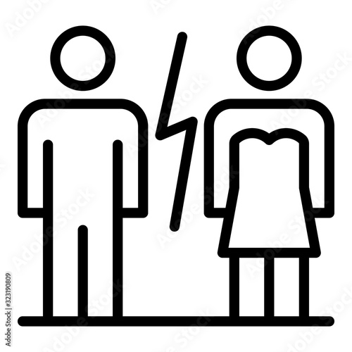 Modern family divorce icon. Outline modern family divorce vector icon for web design isolated on white background