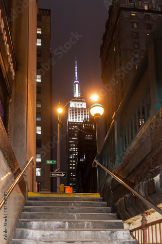 exitiing the lower level subway to midtown New York City photo