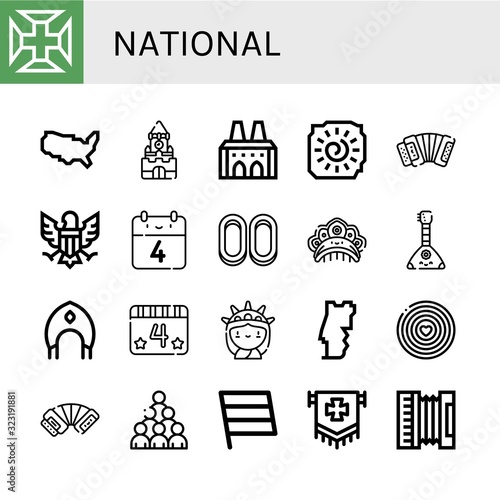 Set of national icons