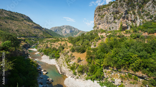 Mountain river, which is located in the canyon gorge in Montenegro.