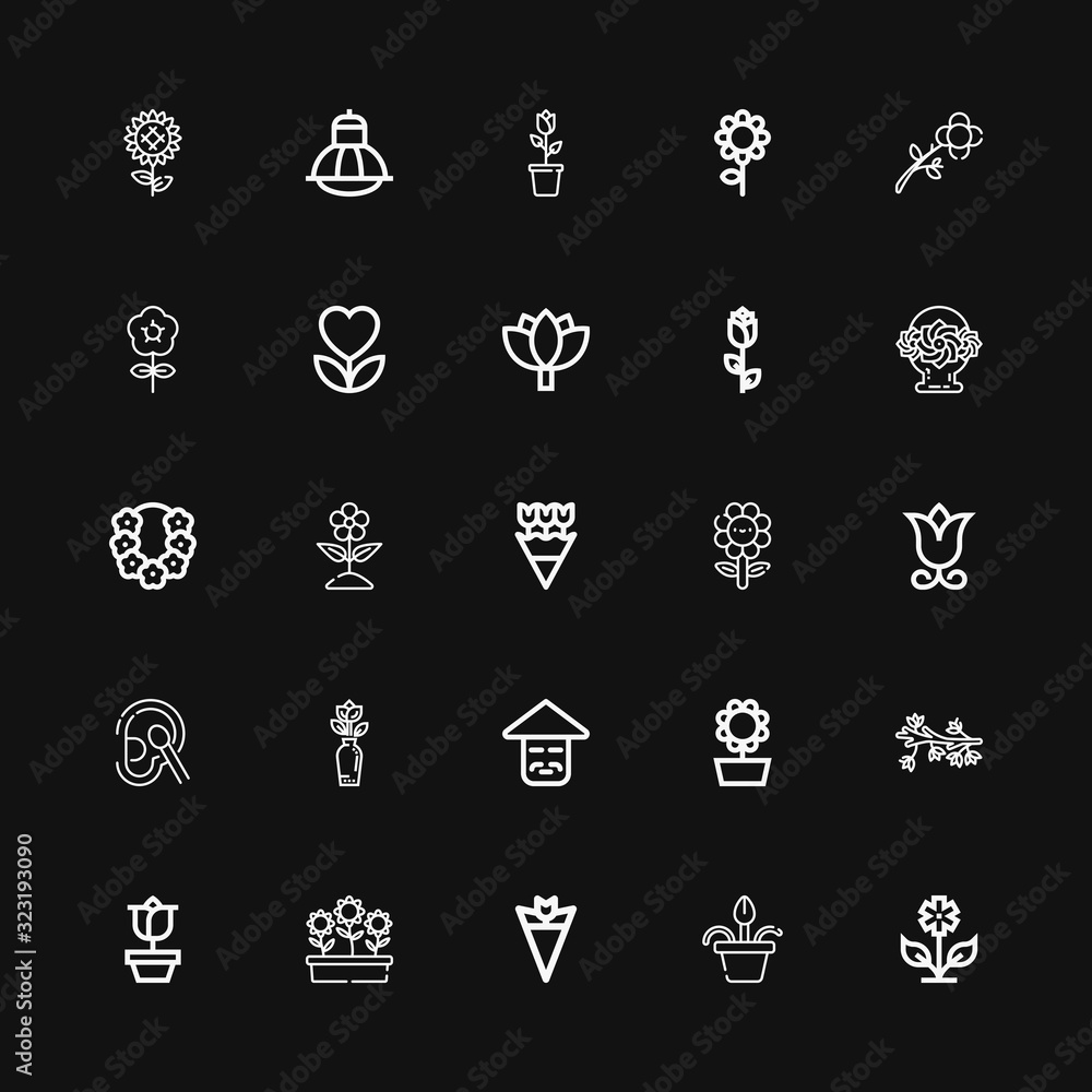 Editable 25 blossom icons for web and mobile