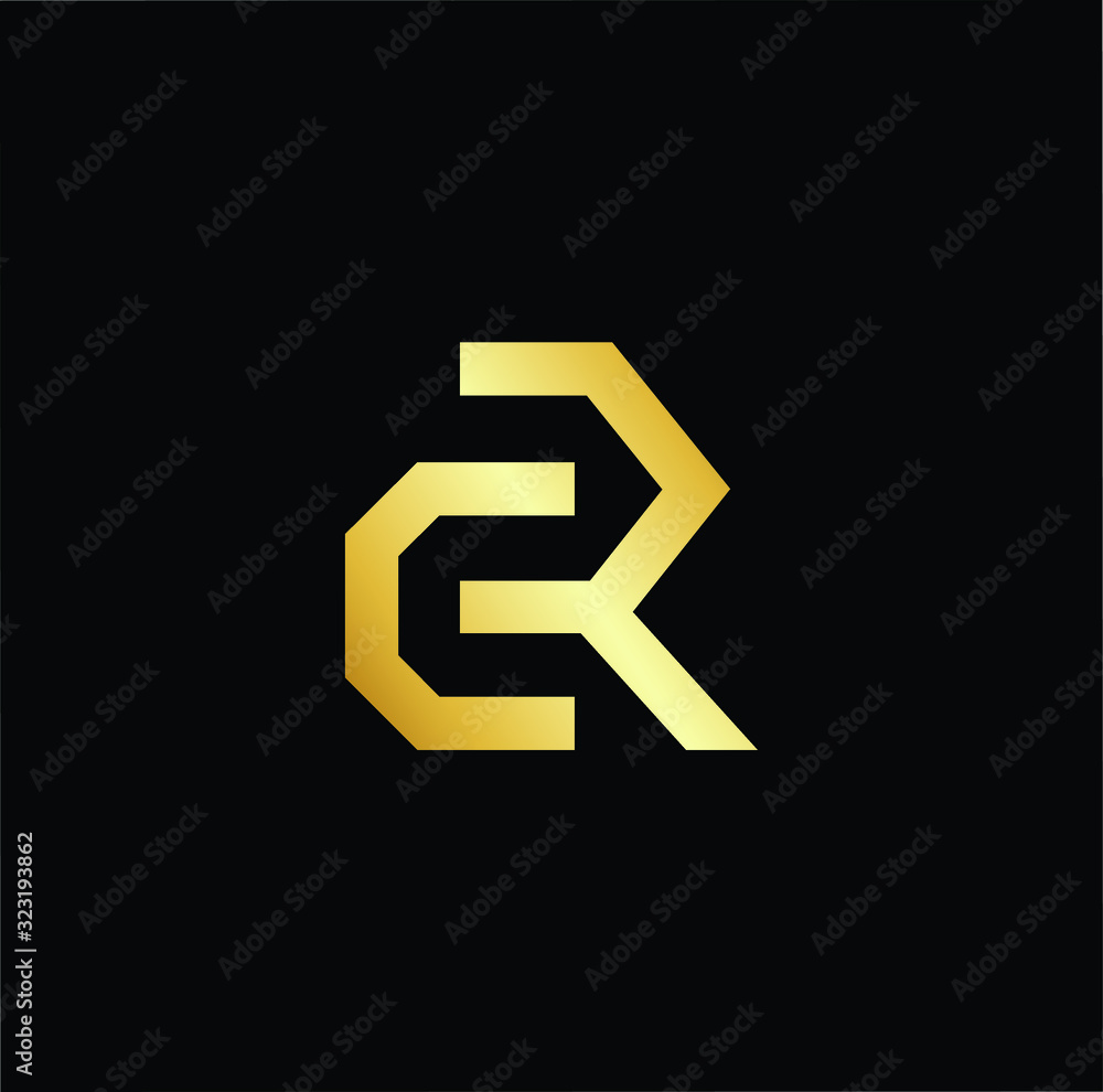 Outstanding professional elegant trendy awesome artistic black and gold color CR RC initial based Alphabet icon logo. Outstanding professional elegant trendy awesome artistic black and gold color CR RC initial based Alphabet icon logo.