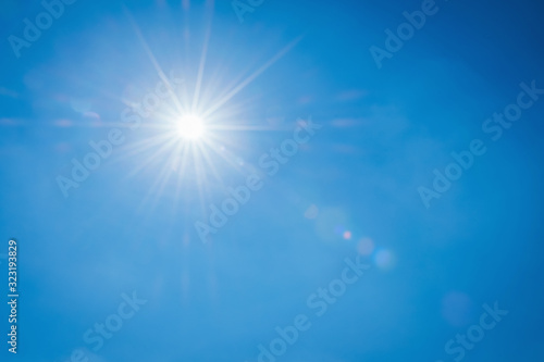 Photography beuatiful blue sky with white cloud and sunshine background