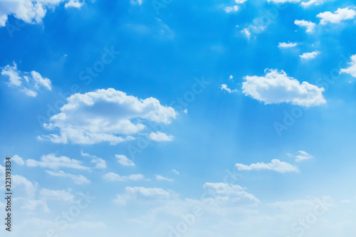 beuatiful blue sky with white cloud and sunshine background