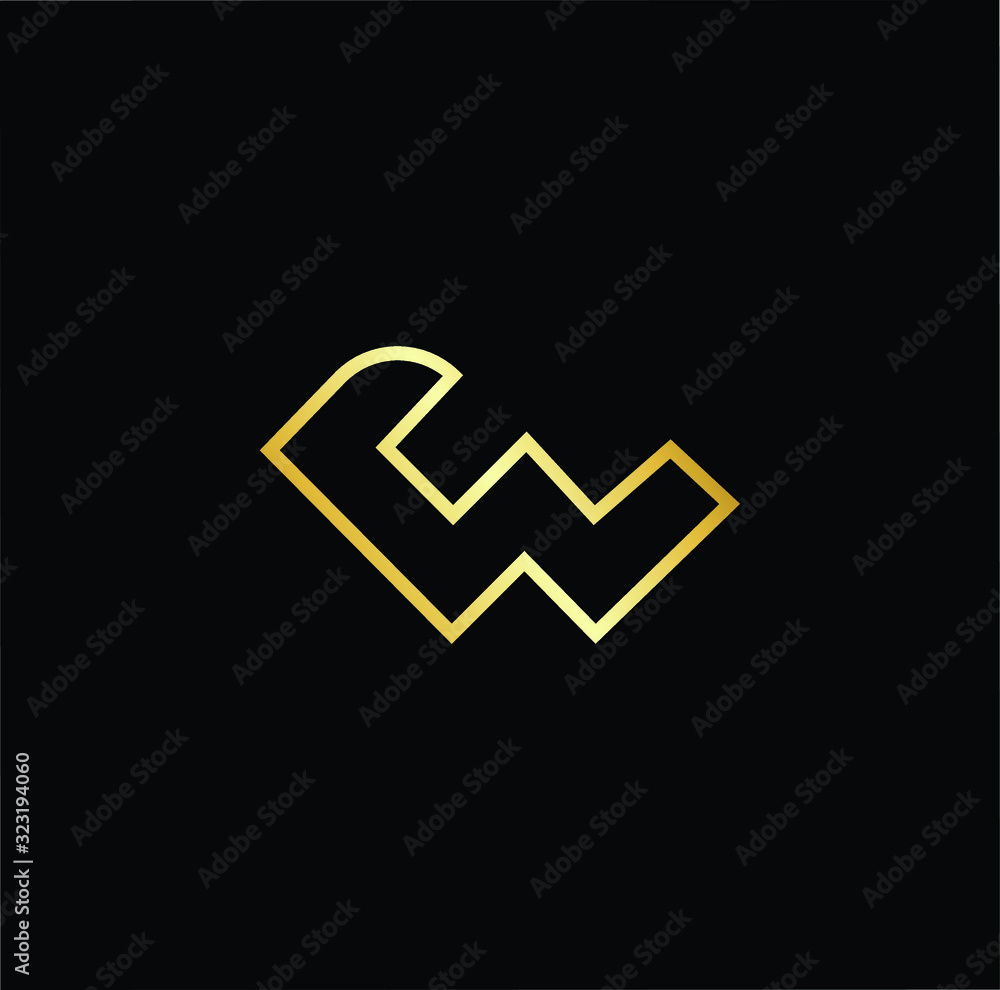 Outstanding professional elegant trendy awesome artistic black and gold color CW WC initial based Alphabet icon logo. Outstanding professional elegant trendy awesome artistic black and gold color CW WC initial based Alphabet icon logo.