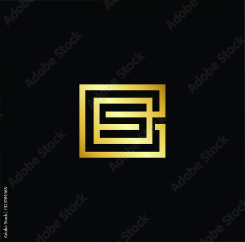 Outstanding professional elegant trendy awesome artistic black and gold color CS SC initial based Alphabet icon logo.