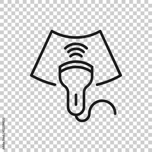 Ultrasound icon in flat style. Scanner equipment vector illustration on white isolated background. Ultrasonic business concept.