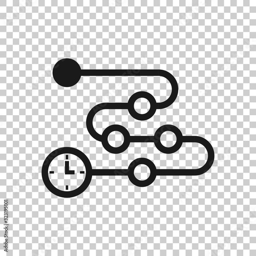 Timeline icon in flat style. Progress vector illustration on white isolated background. Diagram business concept.