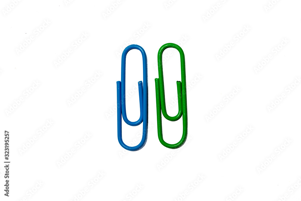 blue and green paperclip
