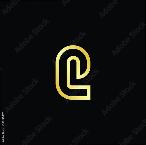 Outstanding professional elegant trendy awesome artistic black and gold color CL LC initial based Alphabet icon logo.