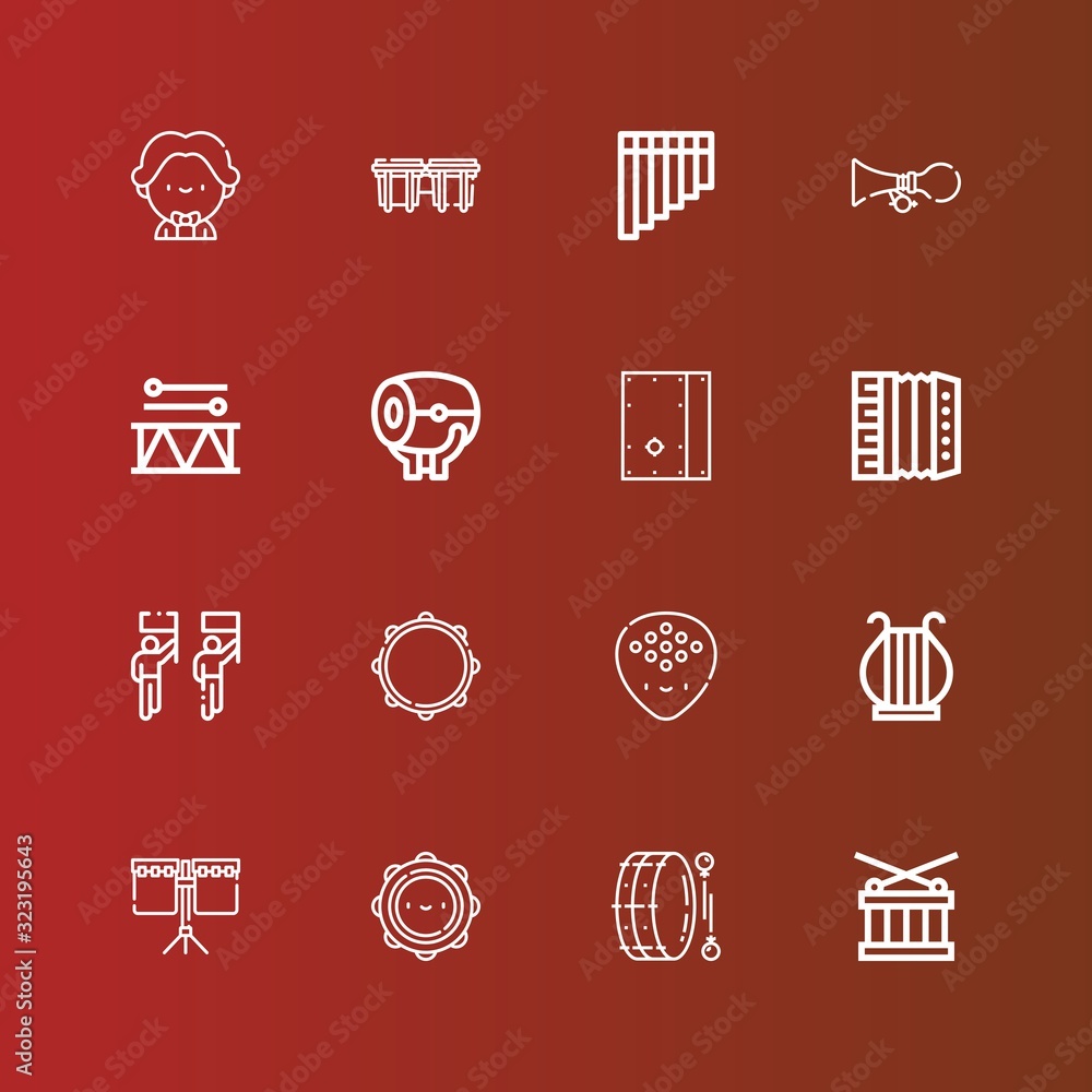 Editable 16 acoustic icons for web and mobile Editable 16 acoustic icons for web and mobile