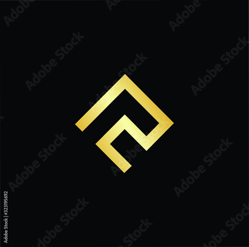 Outstanding professional elegant trendy awesome artistic black and gold color PC CP RC CR initial based Alphabet icon logo.