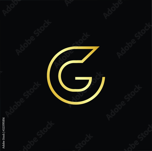 Outstanding professional elegant trendy awesome artistic black and gold color G GG CG GC initial based Alphabet icon logo.