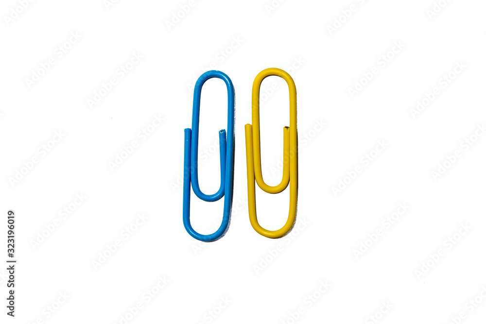 blue and yellow paperclip blue and yellow paperclip
