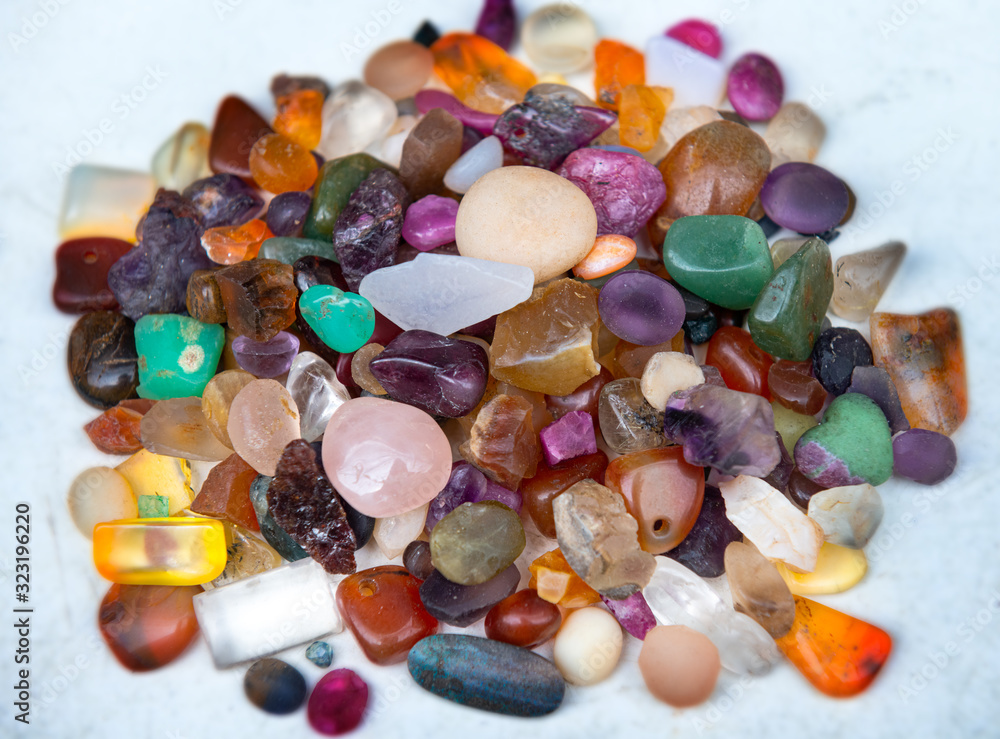 Mineral gemstones in jewelry market. Mineral gemstones in jewelry market.