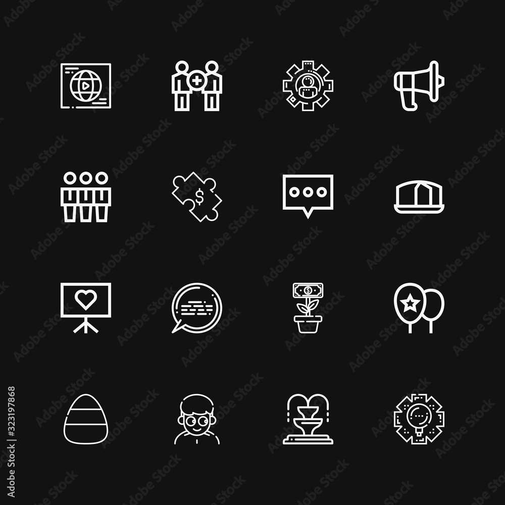 Editable 16 group icons for web and mobile