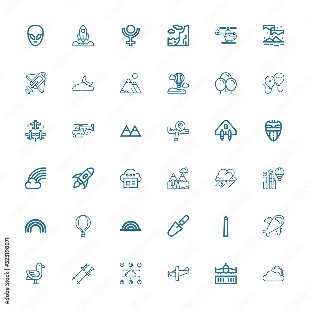 Fototapeta premium Editable 36 sky icons for web and mobile