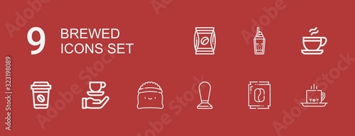 Editable 9 brewed icons for web and mobile